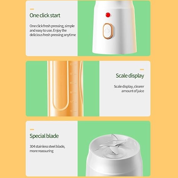 Portable Electric Juicer Cup Mini Blender Rechargeable Fruit Mixer Milkshake Maker for Home